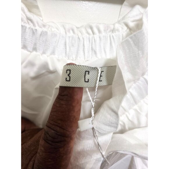 NWT 3CE White Off-Shoulder Long Sleeve Bohemia Oversize Blouse Size M - Picture 6 of 6